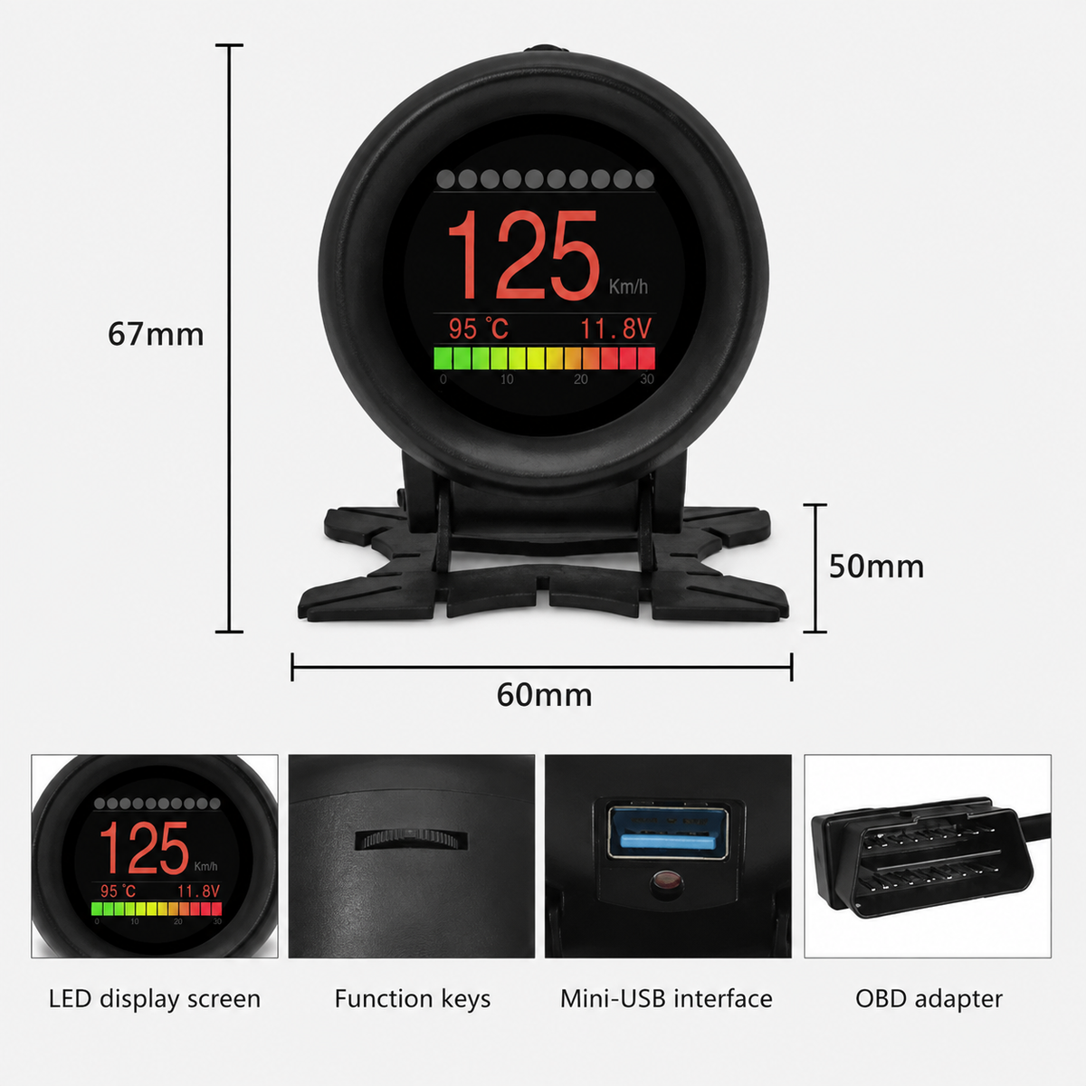 OBD2 Digital Performance Display – Multi-Function Car Gauge