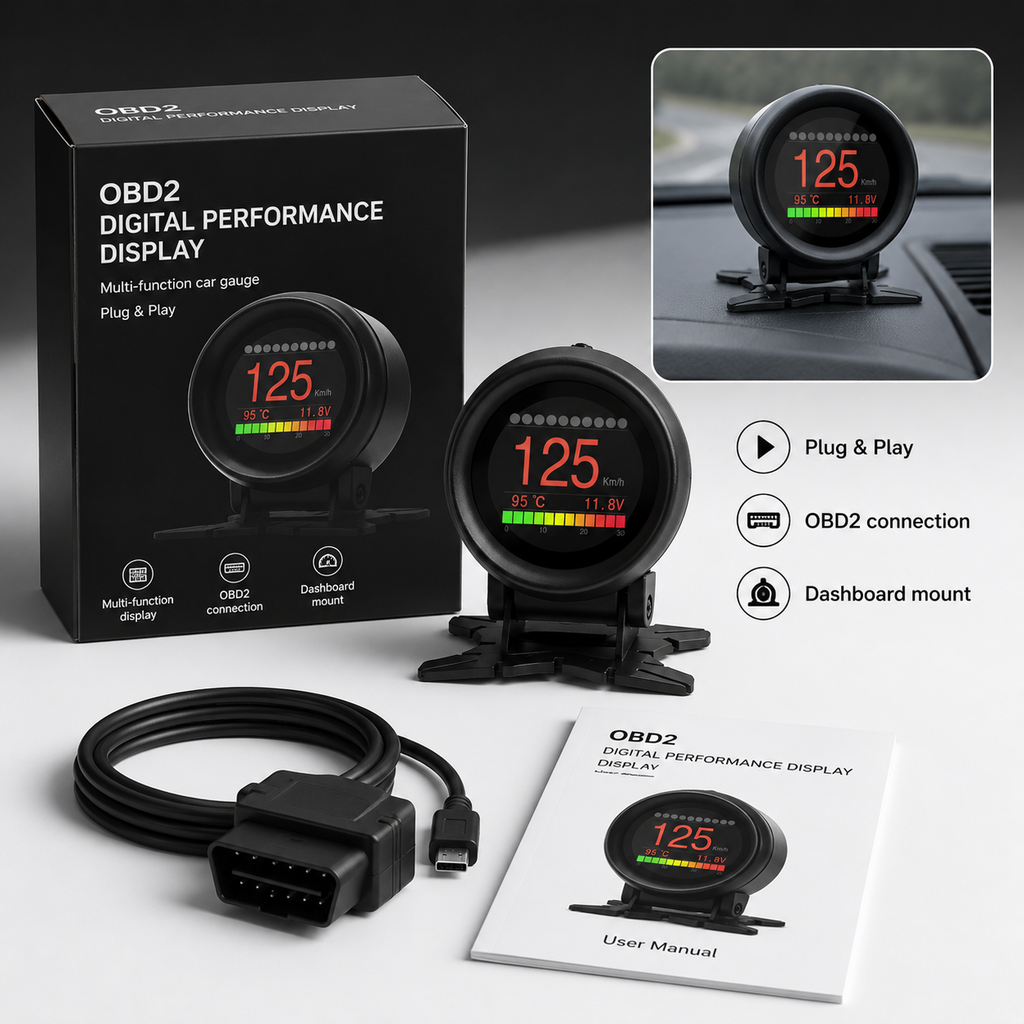 OBD2 Digital Performance Display – Multi-Function Car Gauge