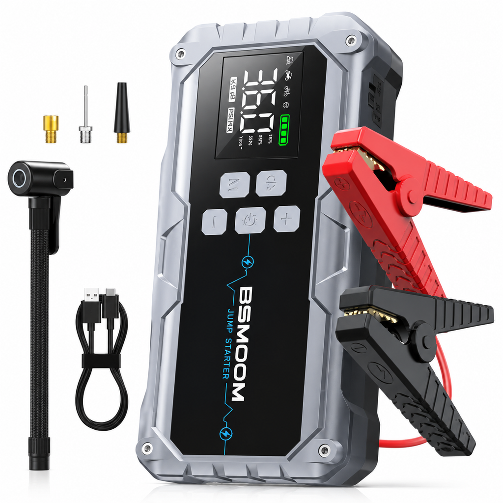 3-in-1 Portable Jump Starter & Digital Tyre Inflator