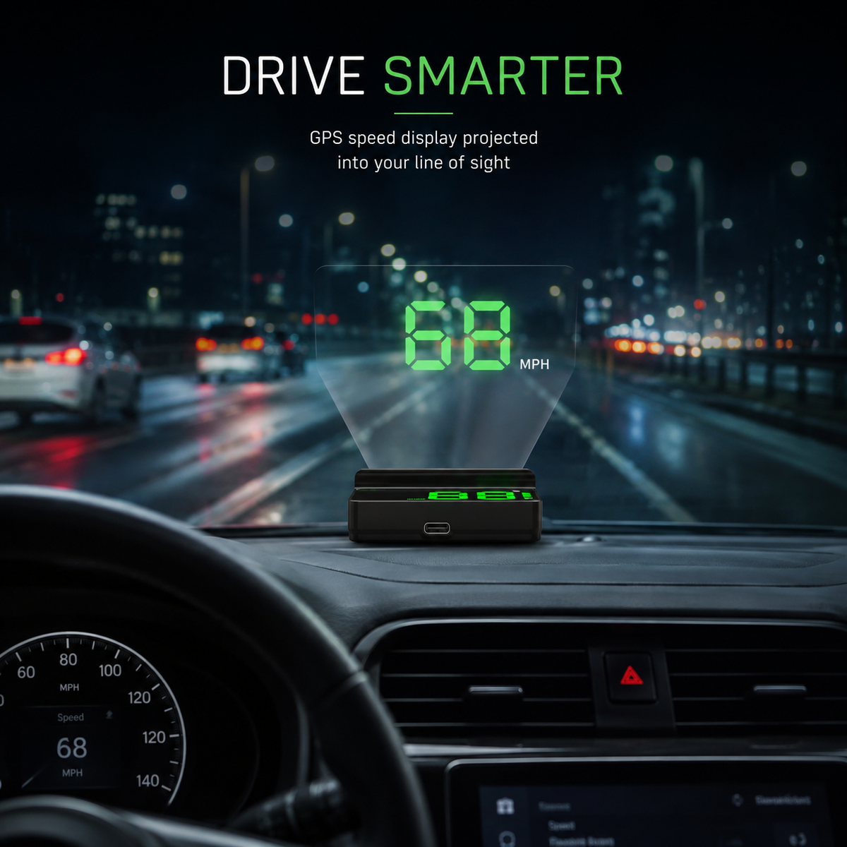 Universal GPS Head-Up Display (HUD) – Digital Speed Projector