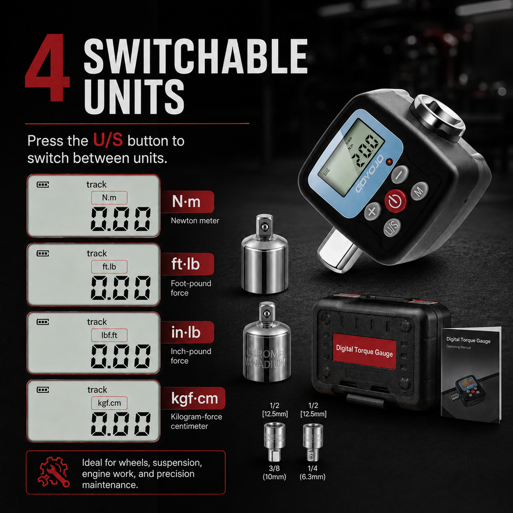 Digital Torque Adapter (1/2") – Professional Electronic Torque Gauge