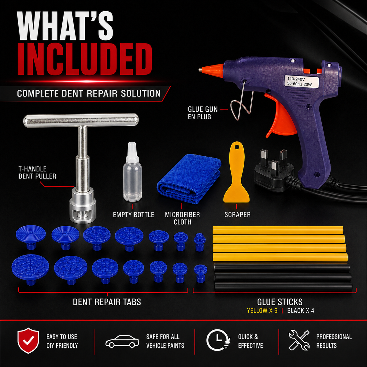 Professional Paintless Dent Repair Kit