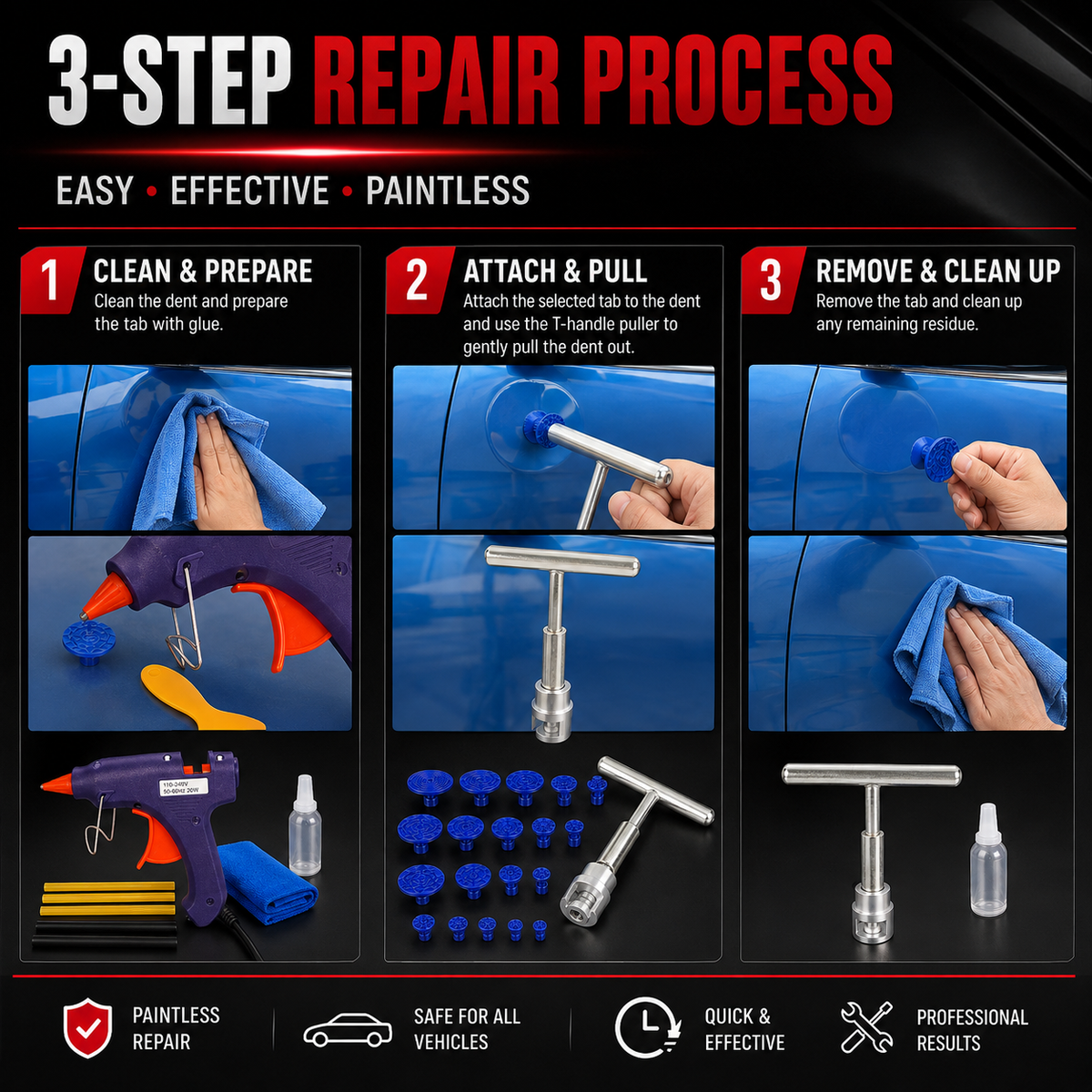 Professional Paintless Dent Repair Kit
