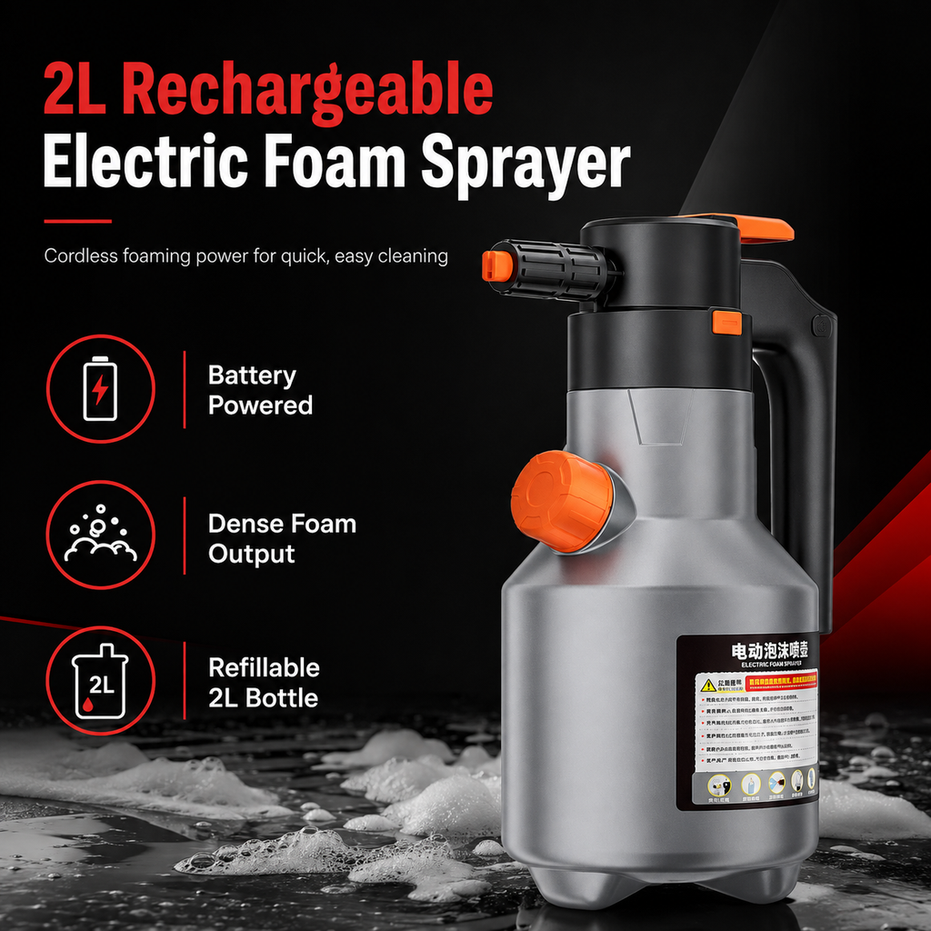 2L Rechargeable Electric Foam Sprayer – Snow Foam Car Wash Bottle