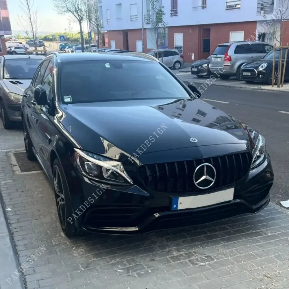 Car Front Bumper Lip Diffuser Spoiler For Mercedes-Benz C-class W205 C205 C63 AMG C63 & AMG S 2015-2022 ABS Body Kits Tuning
