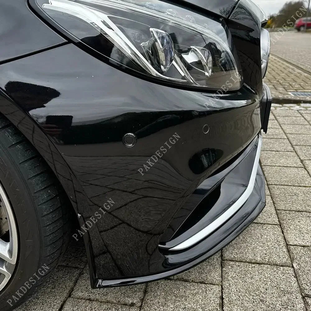 Car Front Bumper Lip Diffuser Spoiler For Mercedes-Benz C-class W205 C205 C63 AMG C63 & AMG S 2015-2022 ABS Body Kits Tuning